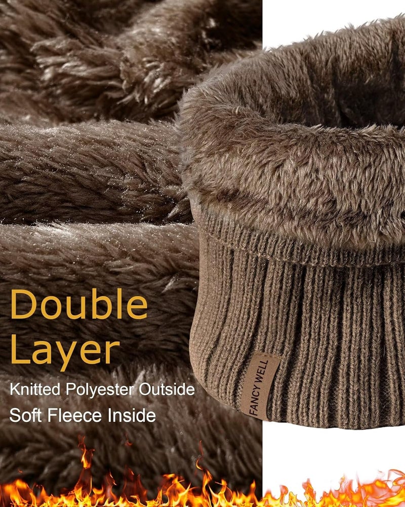 FANCY WELL Winter Neck Gaiter for Men – 3 Pack Ski Neck Warmer, Fleece Face Mask Cover, Cold Weather Neck, Neck Warmers - Image 3